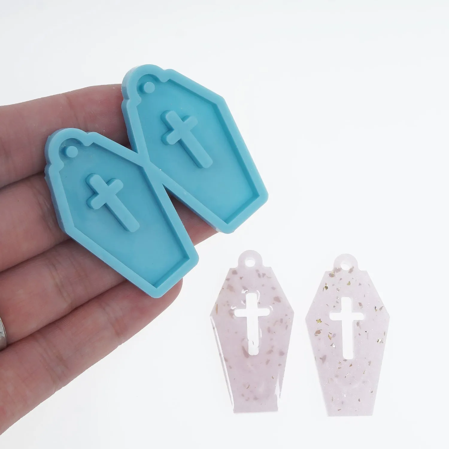 1PC Silicone Earring Mold Halloween Cross Resin Earring Charm DIY Resin Earring Mold 10386357