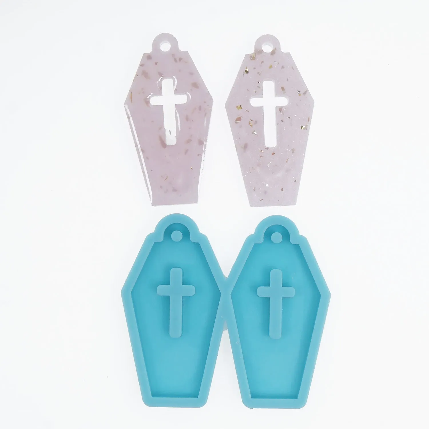 1PC Silicone Earring Mold Halloween Cross Resin Earring Charm DIY Resin Earring Mold 10386357