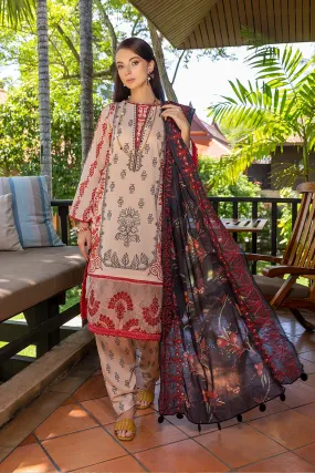 3-Pc Unstitched Embroidered Lawn Suit With Chiffon Dupatta CCS22-46