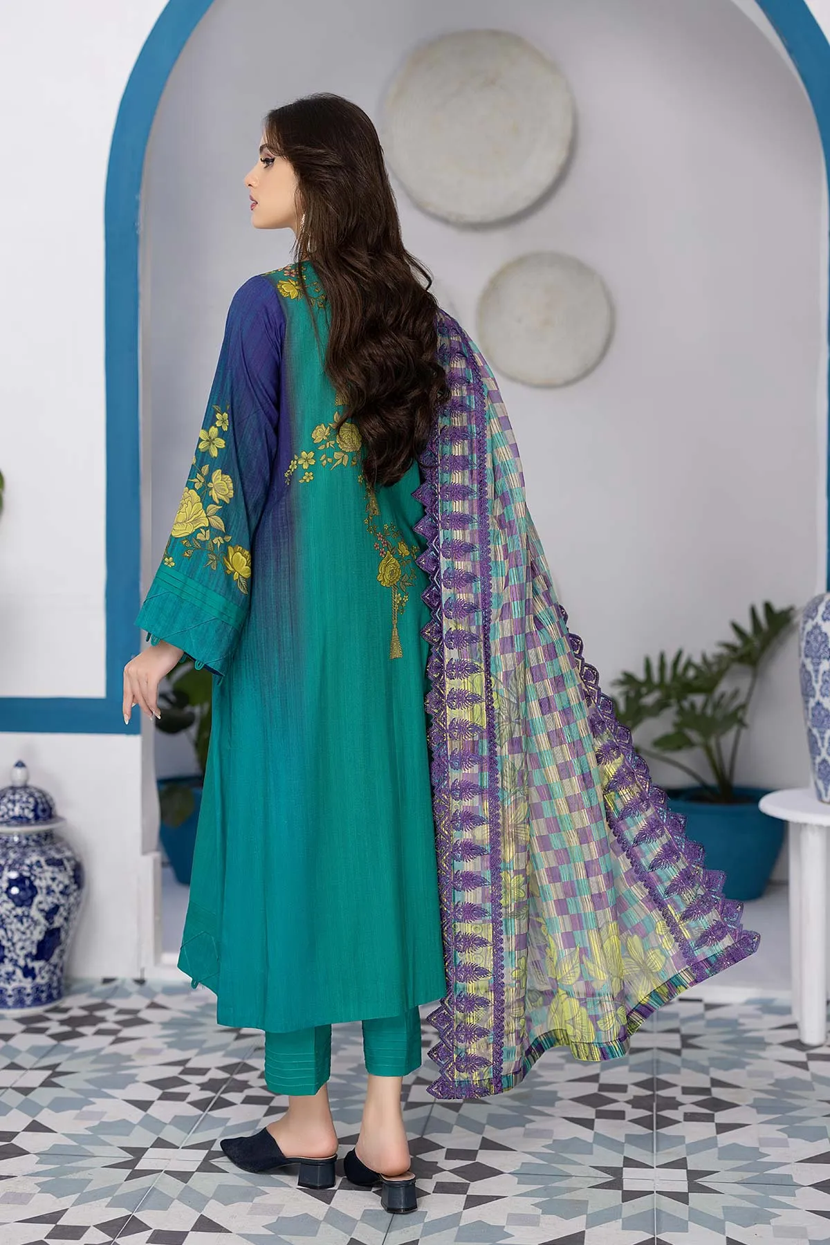 3-Pc Unstitched Printed Marina Suit With Embroidered Dupatta PEW22-05