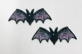 4 Black Bat Charms, Wholesale Acrylic Charms DIY jewelry charm