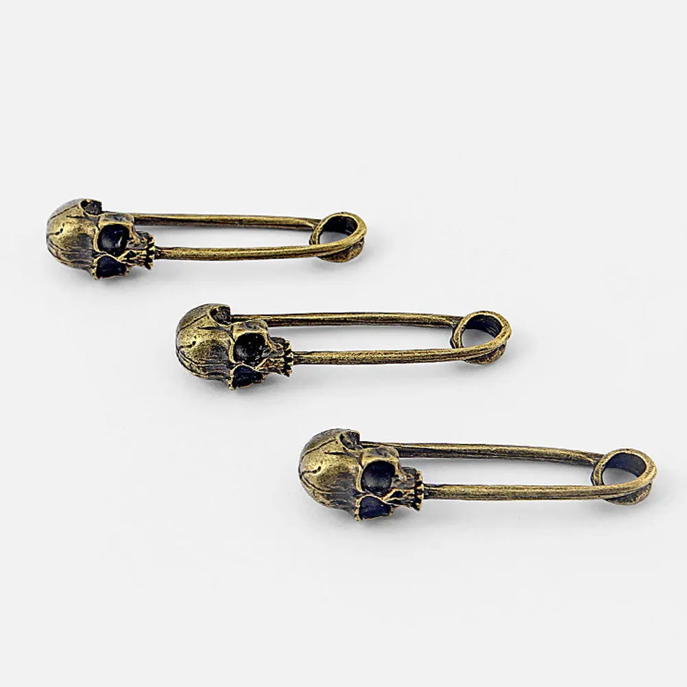 5pcs Vintage Skull Head Connectors