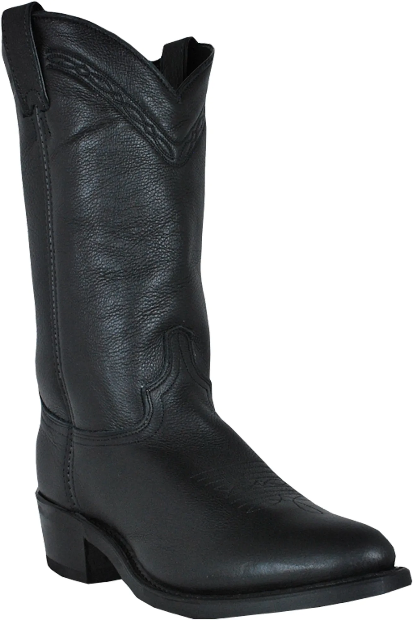 Abilene Boots Mens 12in Western Work Black Cowhide Cowboy Boots