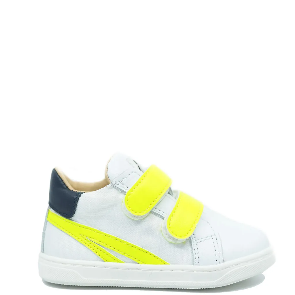 Acebos White and Neon Baby Sneaker