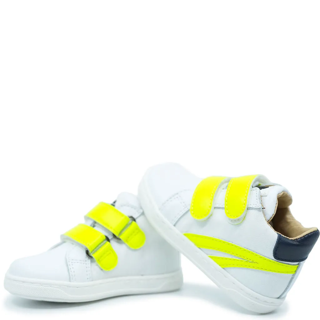 Acebos White and Neon Baby Sneaker