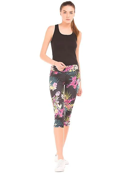 Aeropostale Tropical Print Cropped Leggings