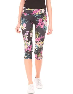 Aeropostale Tropical Print Cropped Leggings