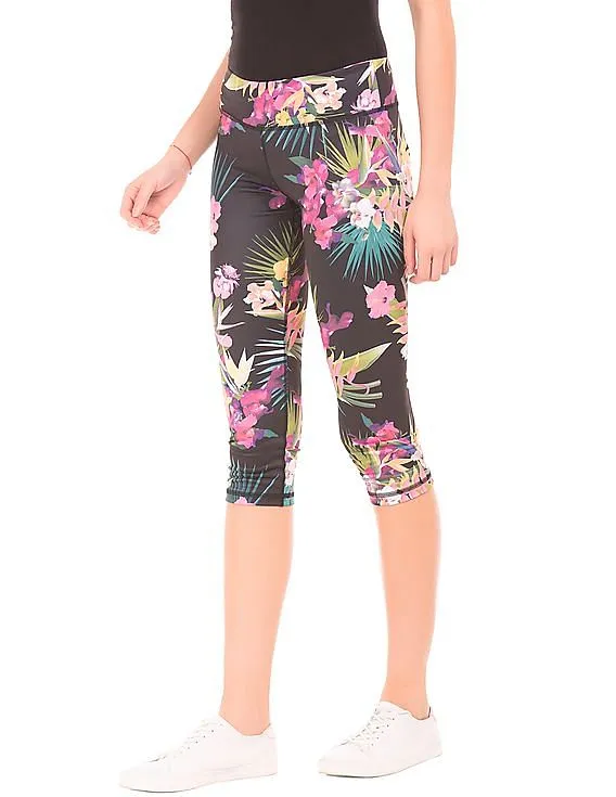 Aeropostale Tropical Print Cropped Leggings