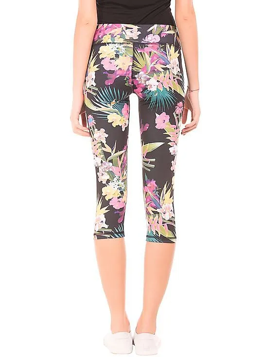 Aeropostale Tropical Print Cropped Leggings