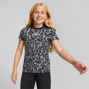 Alpha Printed Tee - Girls 8-16 years | Puma Black-AOP | PUMA Shoes | PUMA 