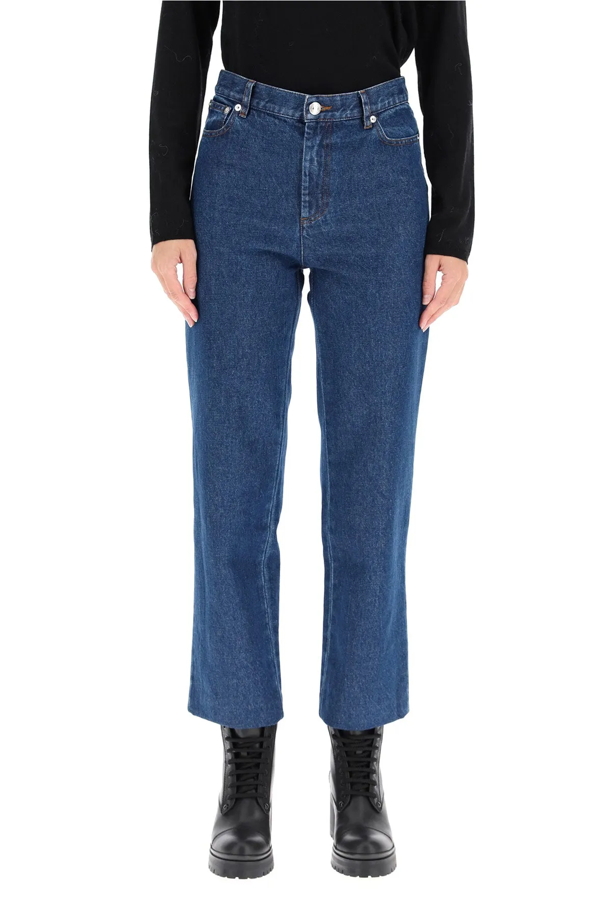 A.P.C. High Rise Cropped Jeans