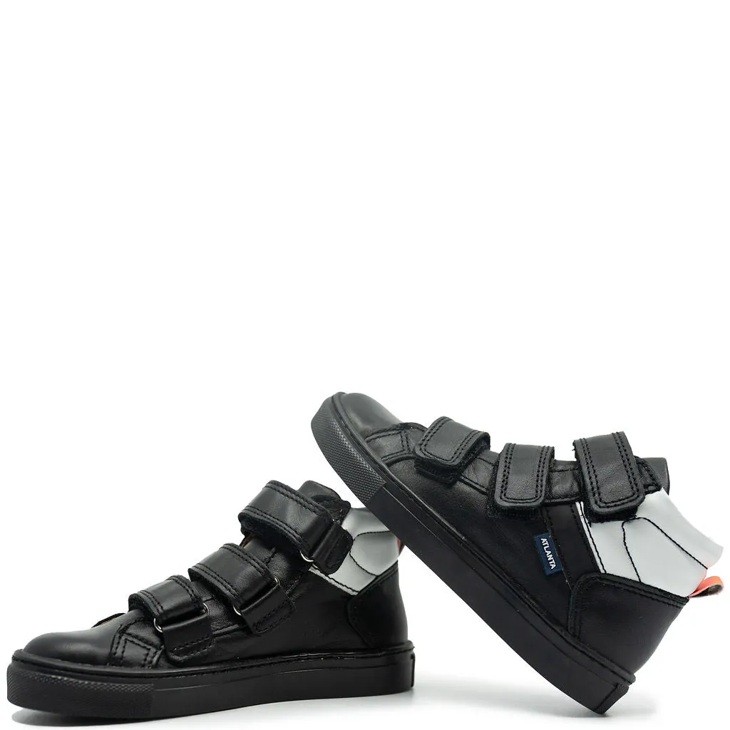 Atlanta Mocassin Black and White Hi Top Sneaker