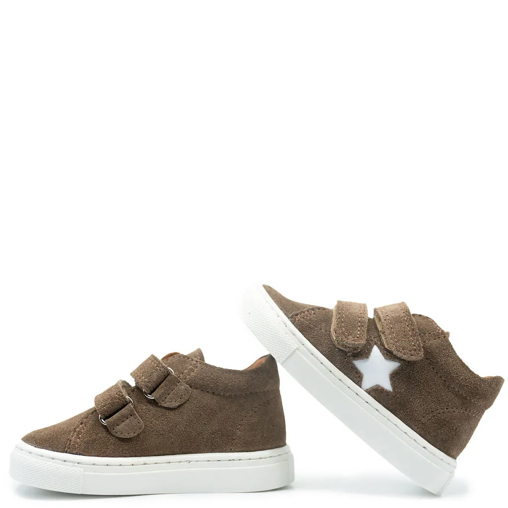 Atlanta Mocassin Taupe Star Velcro Baby Sneaker