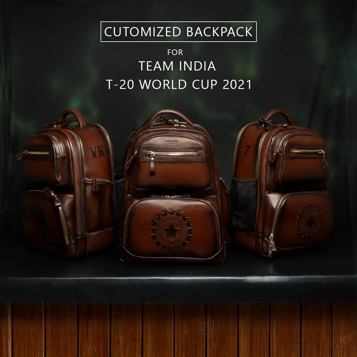 BCCI in 2021 (T-20) World Cup Corporate Gifting Bulk Order  Dark Brown Embossed Initial Backpack and Duffle Bag (Reference Price