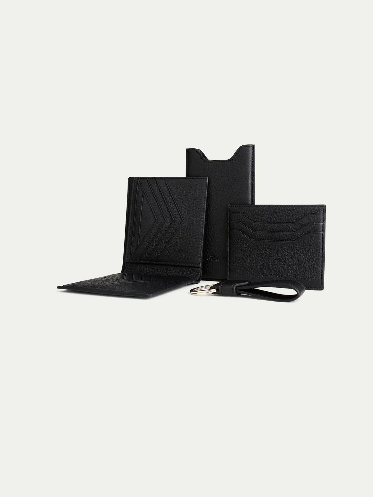 Black Grained Leather Cardholder