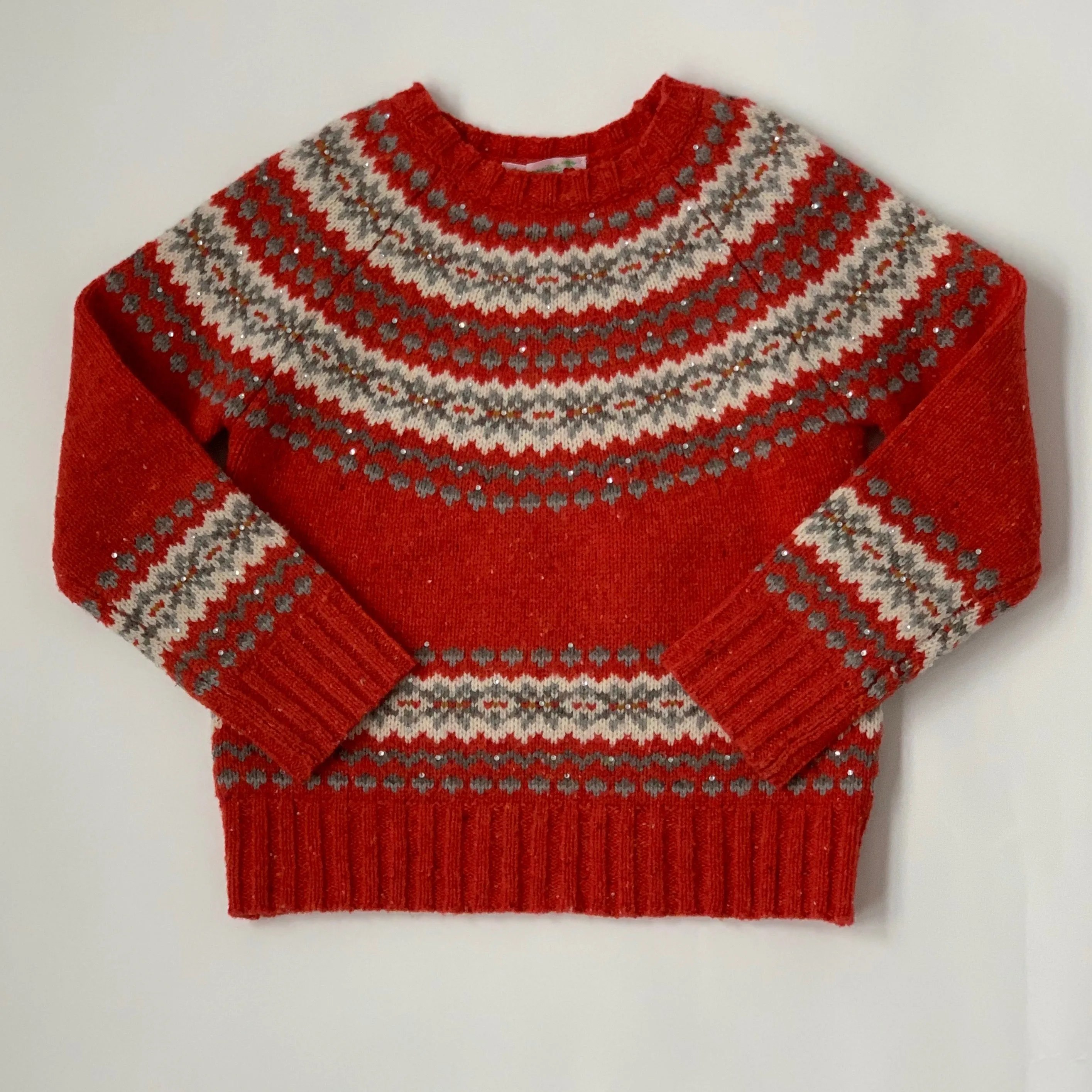 Bonpoint Red FairIsle Merino Wool Jumper: 8 Years