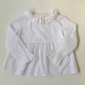 Bonpoint White Swiss Dot Blouse With Collar: 8 Years