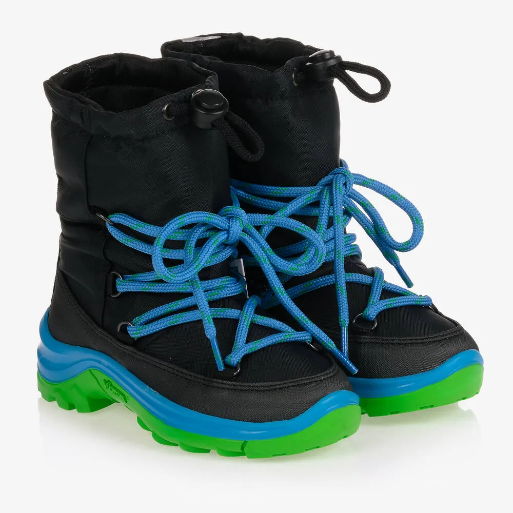 Boys Black & Blue Snow Boots