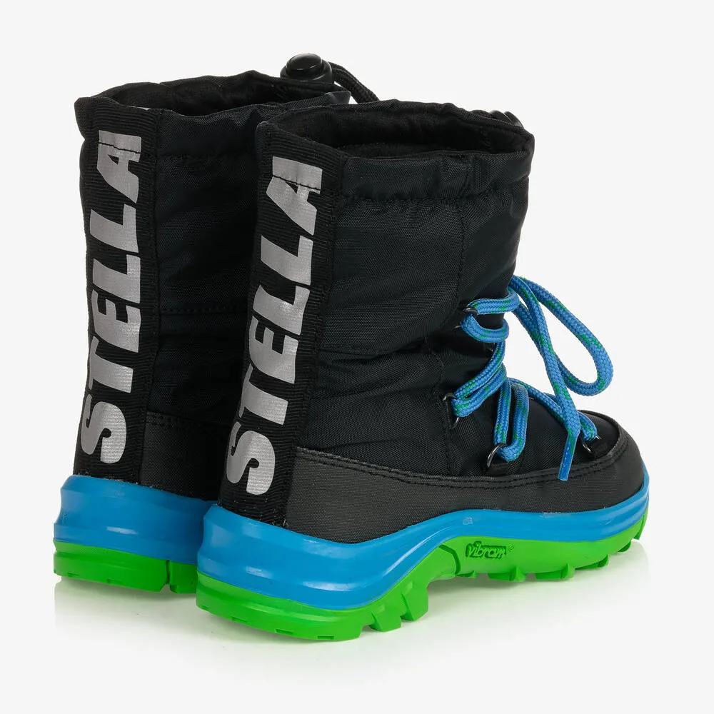 Boys Black & Blue Snow Boots