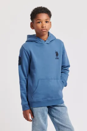 Boys Player 3 Brush Back Hoodie in Blue Horizon