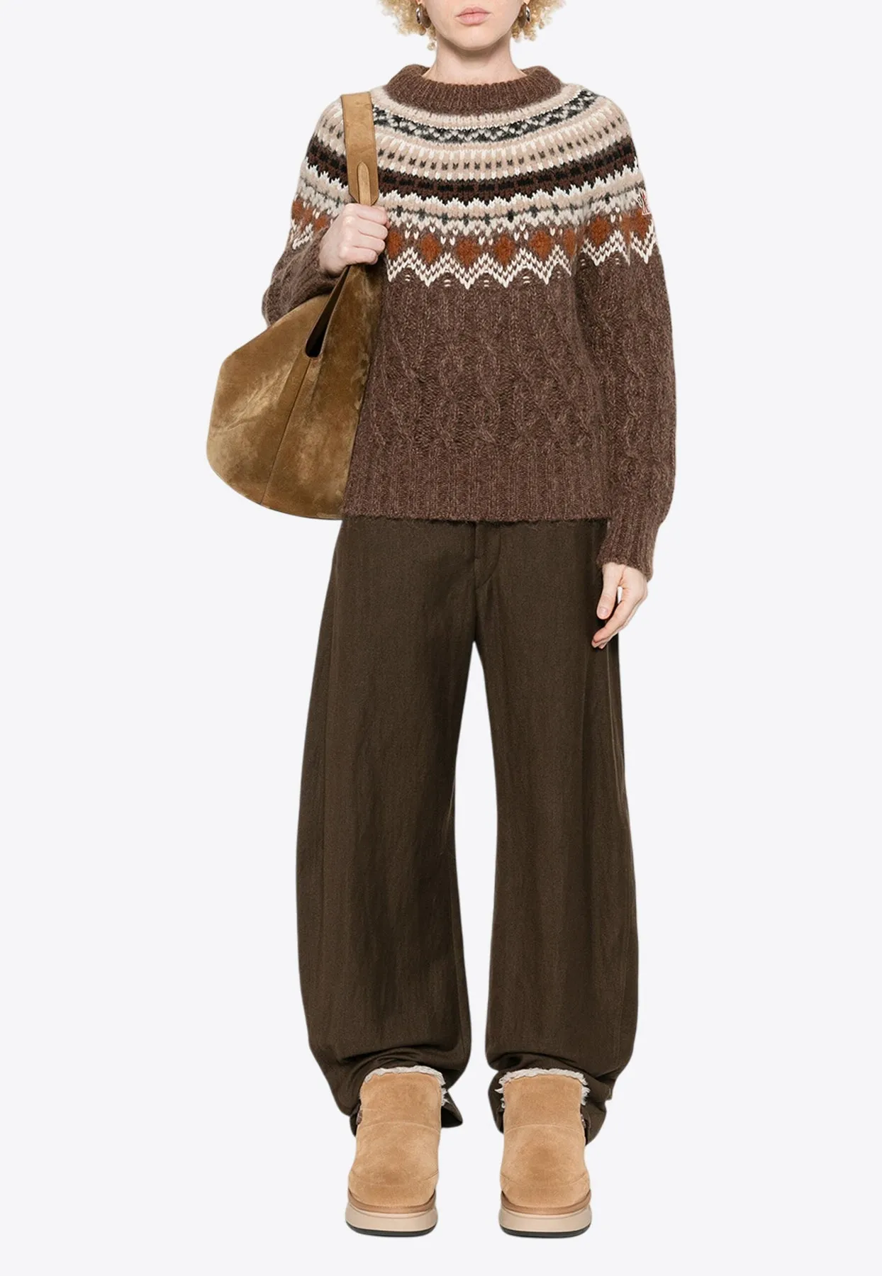 Cable Knit Jacquard Sweater