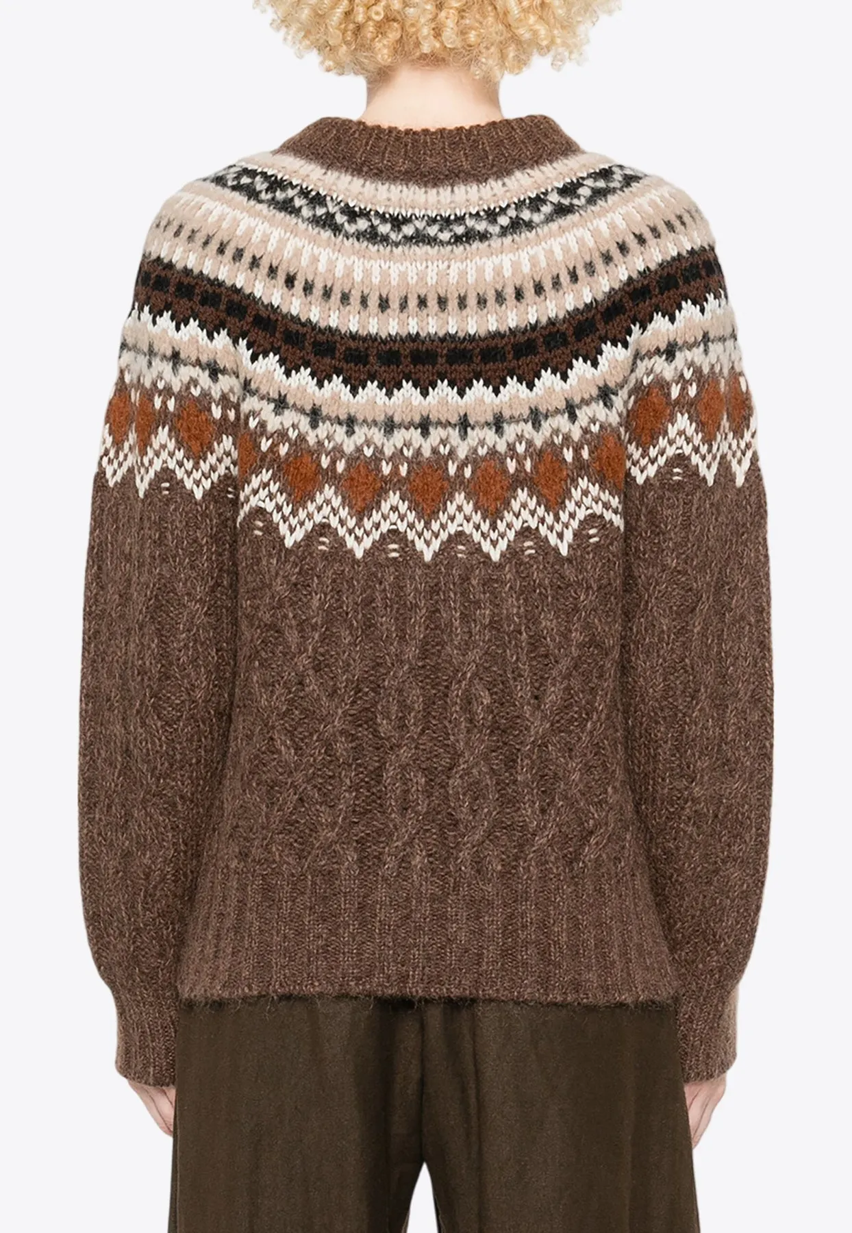 Cable Knit Jacquard Sweater