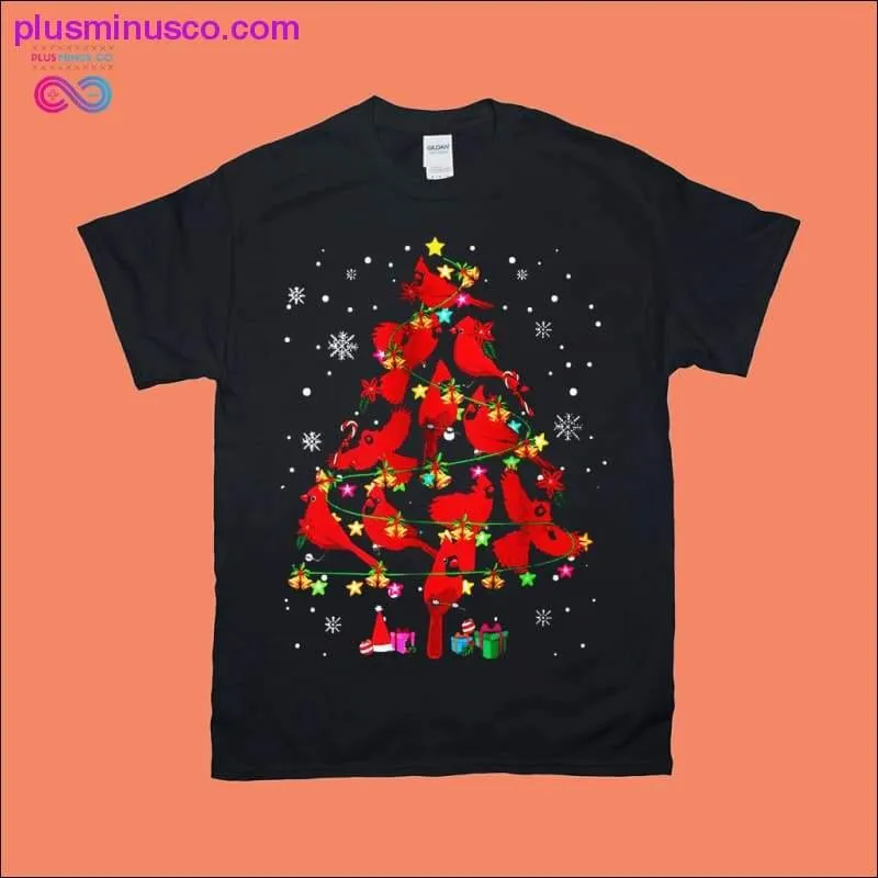 Cardinal Bird Christmas Tree T-Shirts