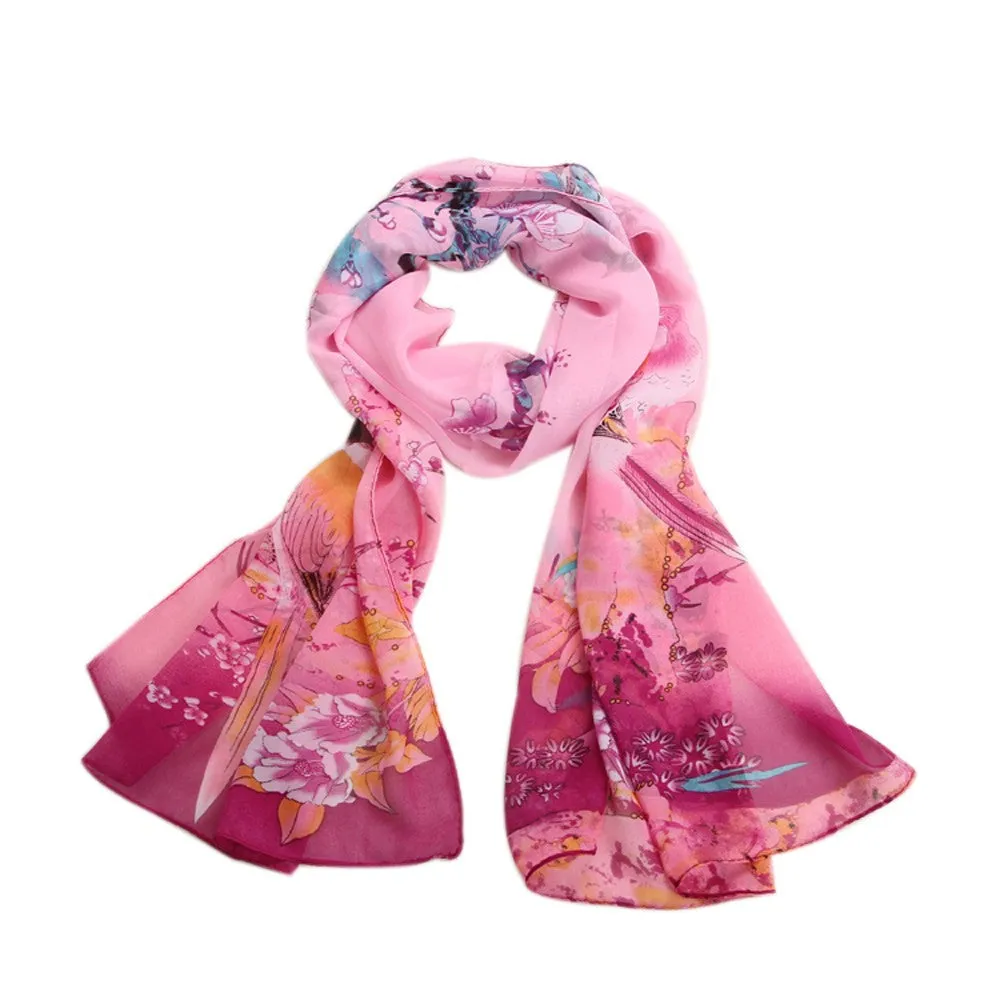 Chiffon Shawl Women Scarves Printed Birds Soft Chiffon Hijab Shawls And Scarves Ponchos Mujer 2016#A11 SM6