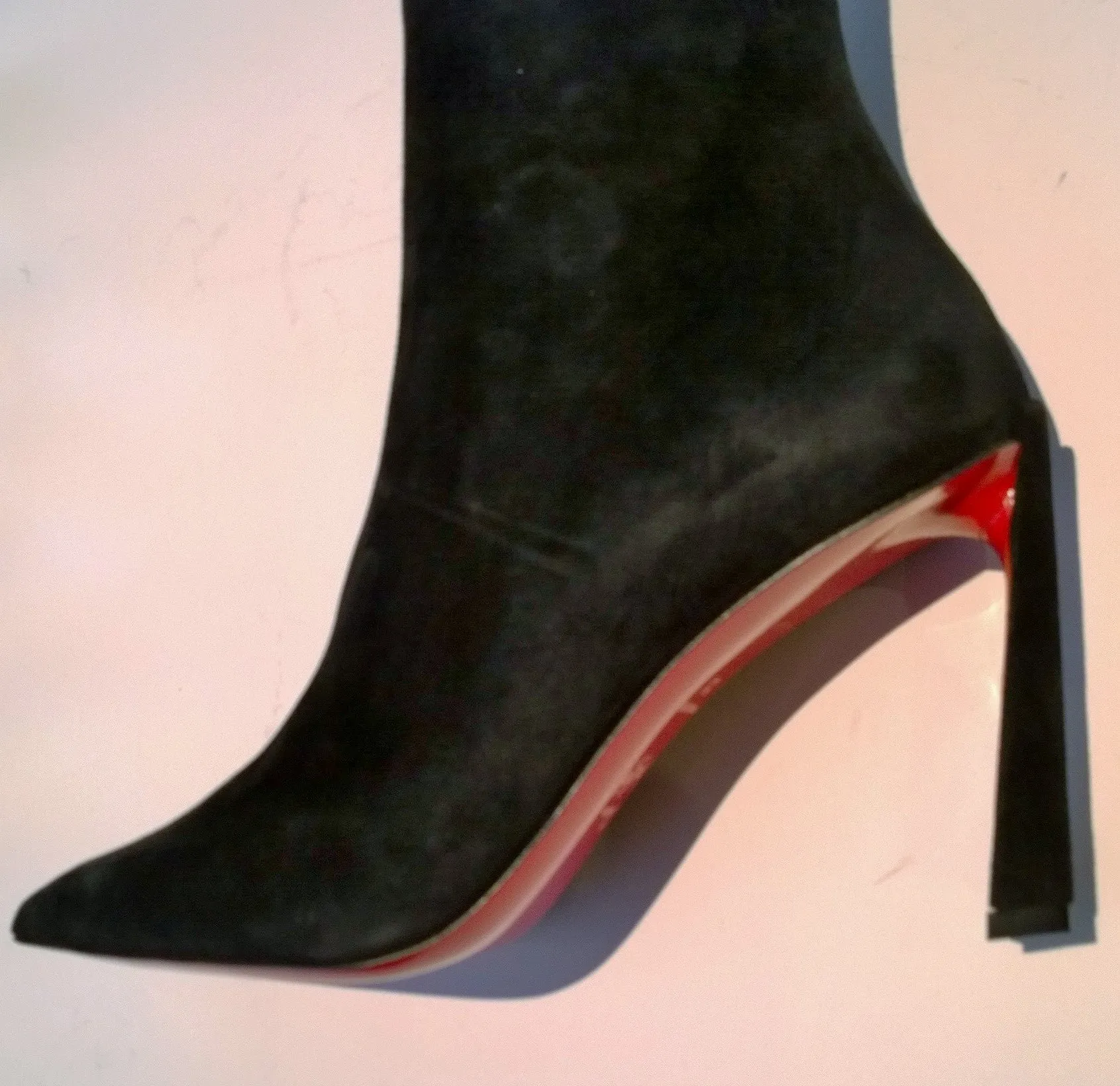 Christian Louboutin Condora 85 Black Suede Heel Boots