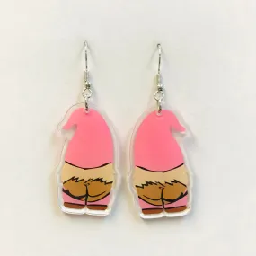 Christmas Santa's Butt Earrings Humorous