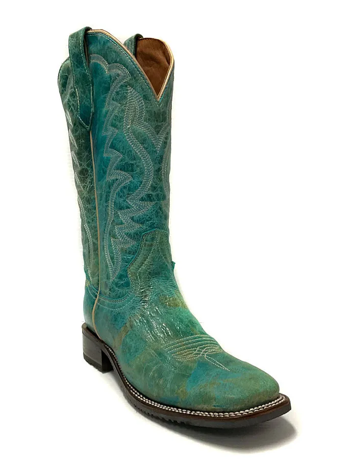 Circle G L5750 Ladies Embroidery Rubber Sole Boot Turquoise