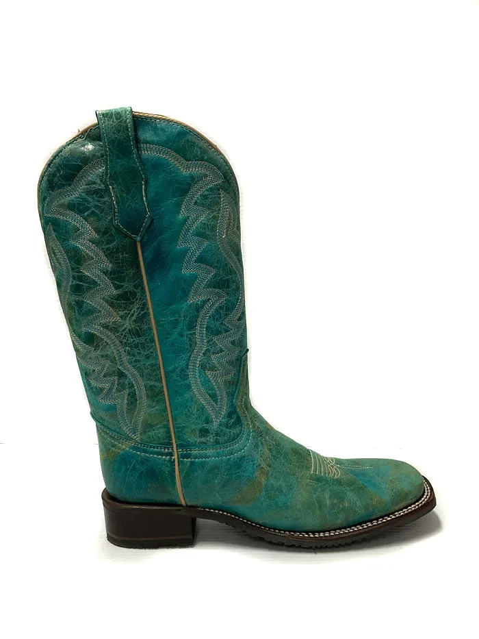 Circle G L5750 Ladies Embroidery Rubber Sole Boot Turquoise