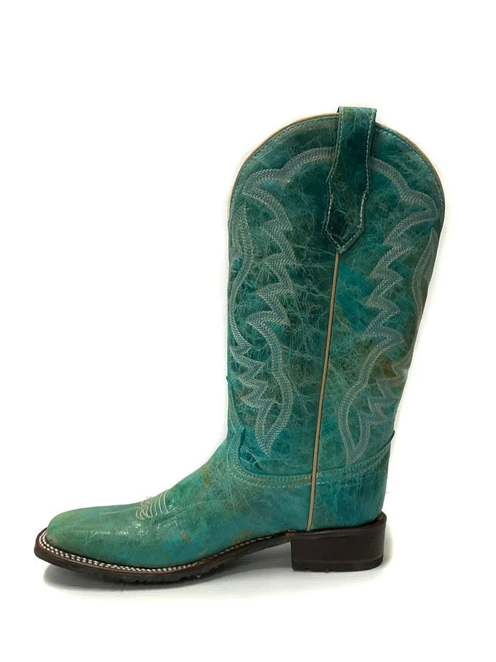 Circle G L5750 Ladies Embroidery Rubber Sole Boot Turquoise