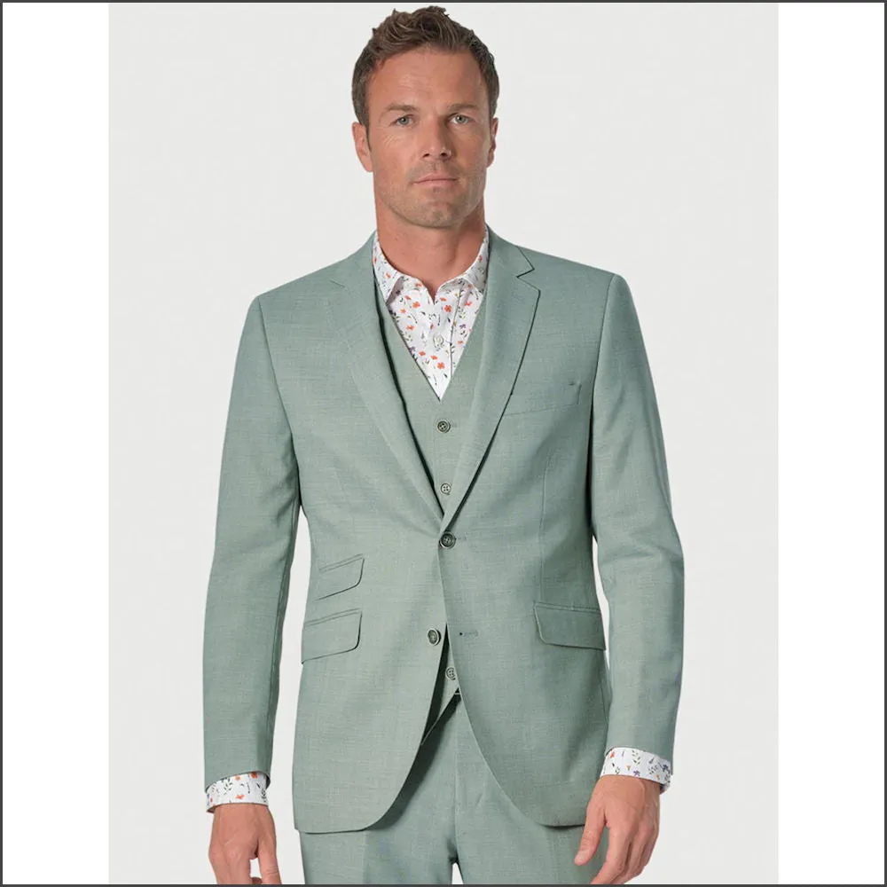 Constable Tailored Fit Sage Linen Mix 2 Piece Suit from Brook Taverner-