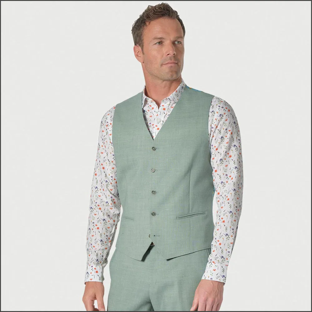 Constable Tailored Fit Sage Linen Mix 2 Piece Suit from Brook Taverner-