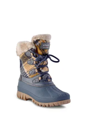 Cougar Cuddle Boot in Navy/Tan Plaid