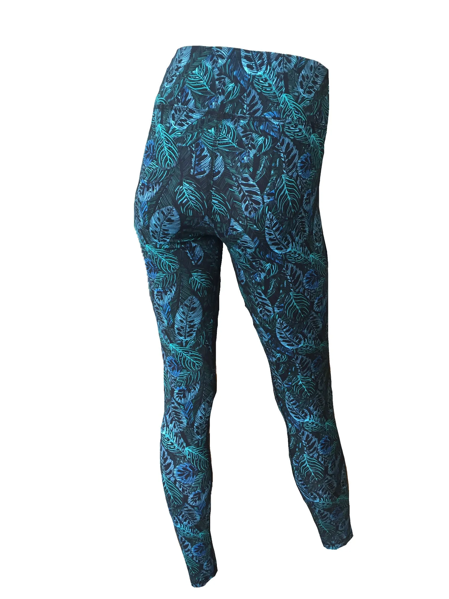 Dancing with the Leaves Leggings - Blue/Green