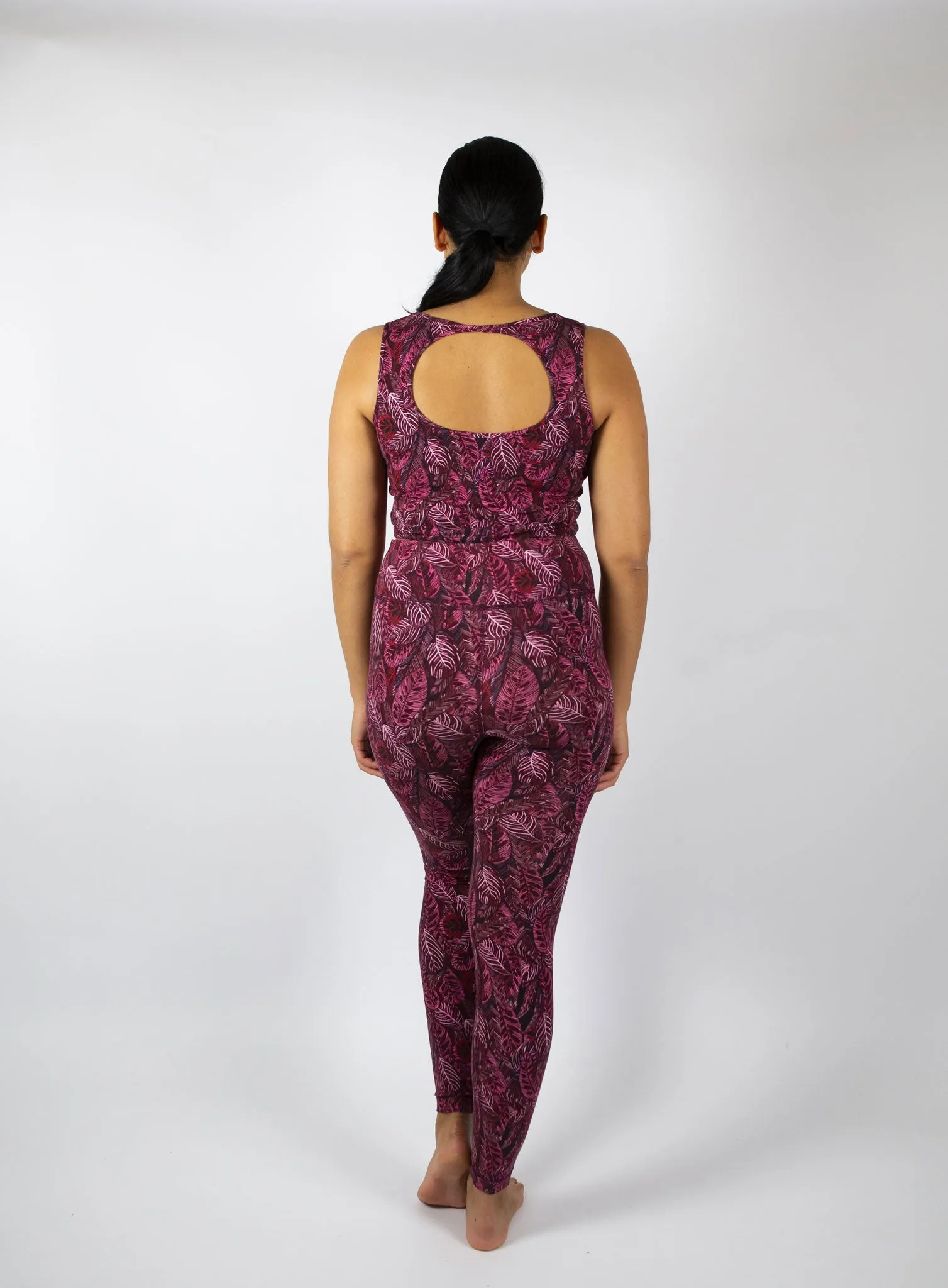 Dancing with the Leaves Leggings - Ruby