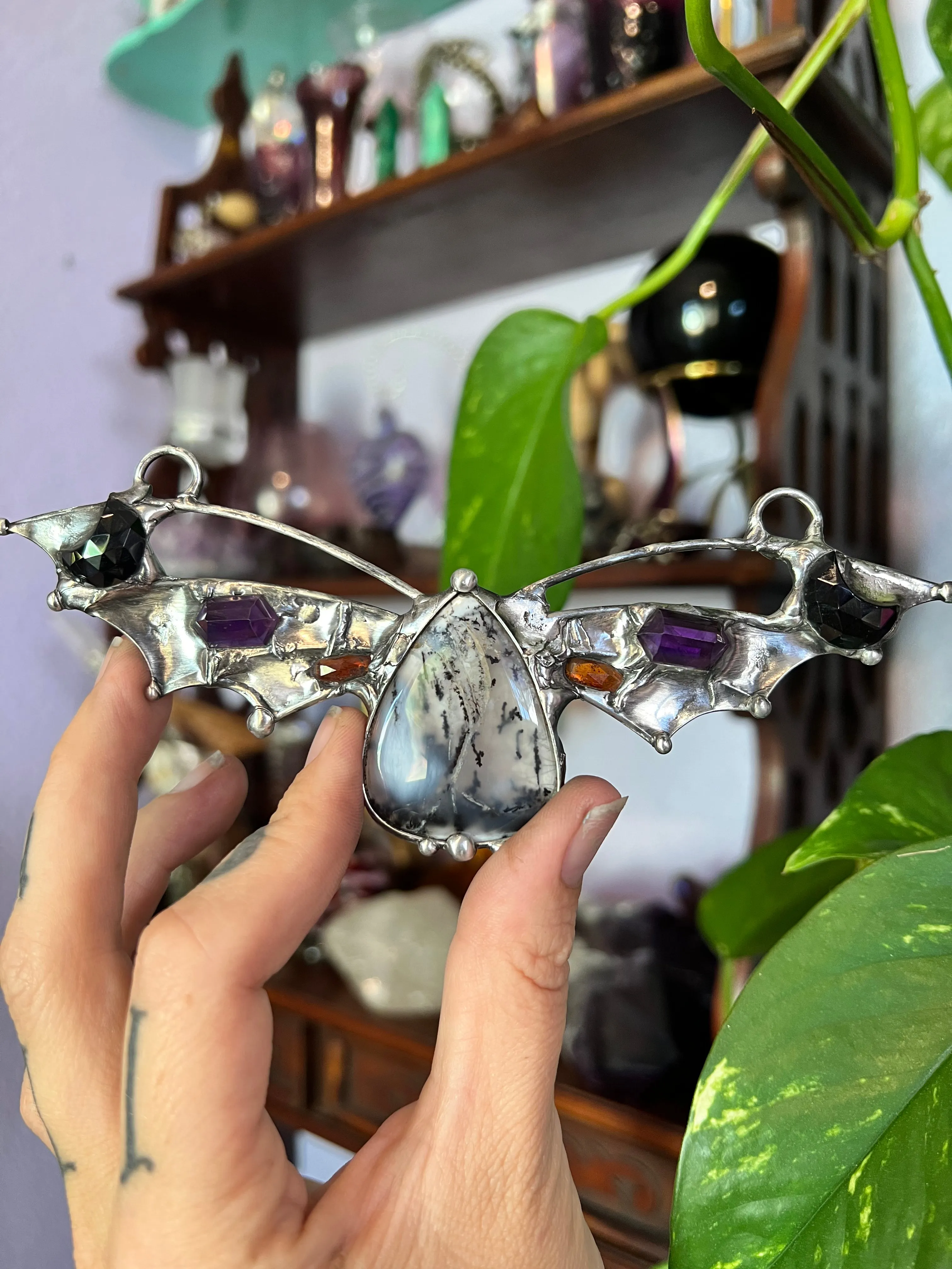 Dendritic Dragon chest piece amulet