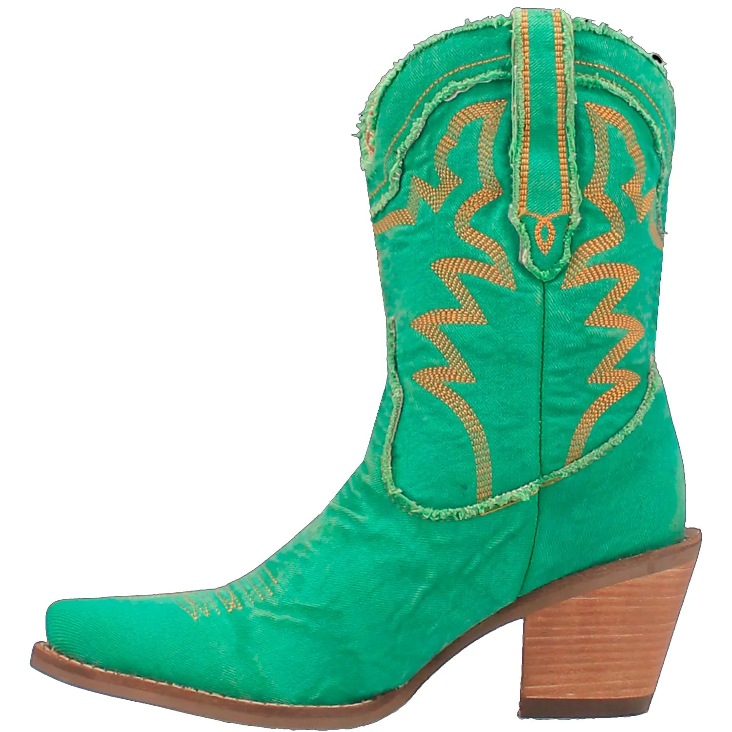 Dingo Womens Yall Need Dolly Green Denim Cowboy Boots