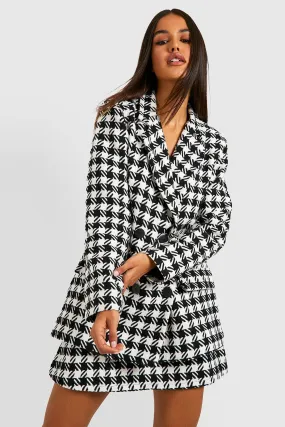 Dogtooth Boucle Double Breasted Blazer