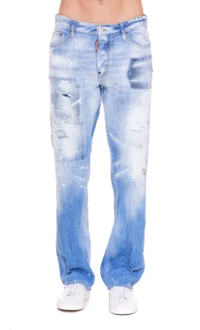 Dsquared2 Distressed Wide Leg Jeans