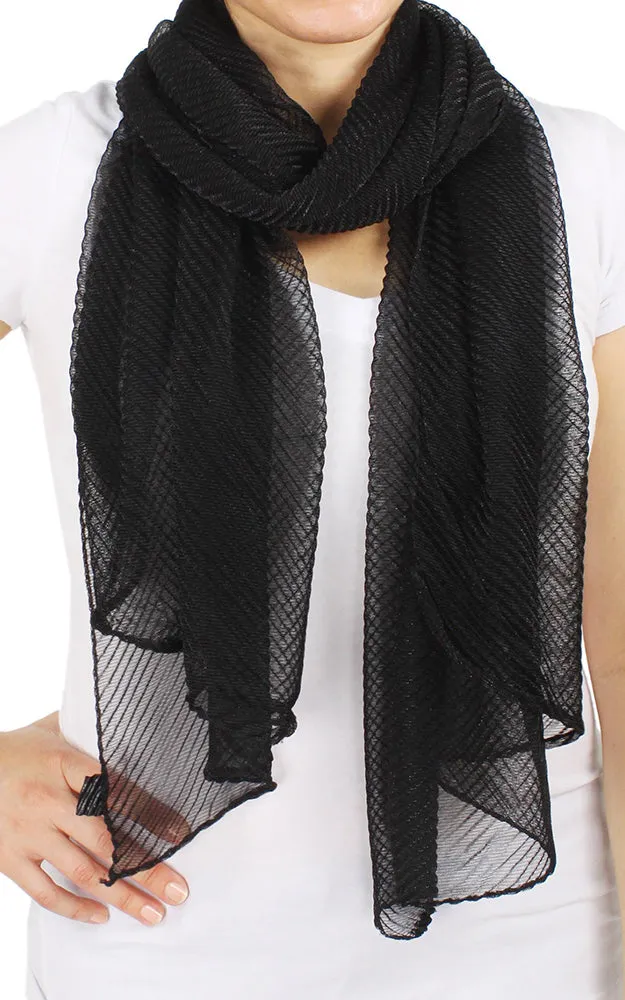 EAS9662 Pleated Lurex Scarf