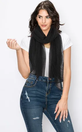 EAS9662 Pleated Lurex Scarf