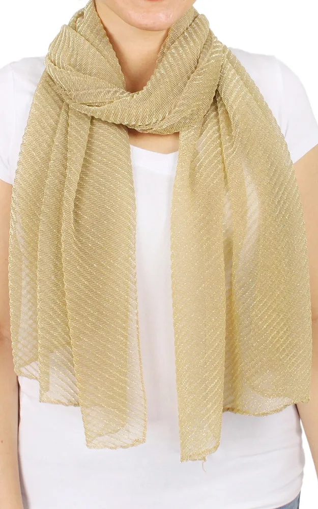 EAS9662 Pleated Lurex Scarf