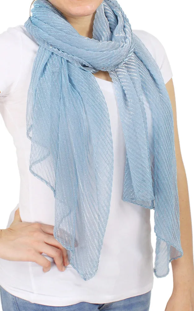 EAS9662 Pleated Lurex Scarf