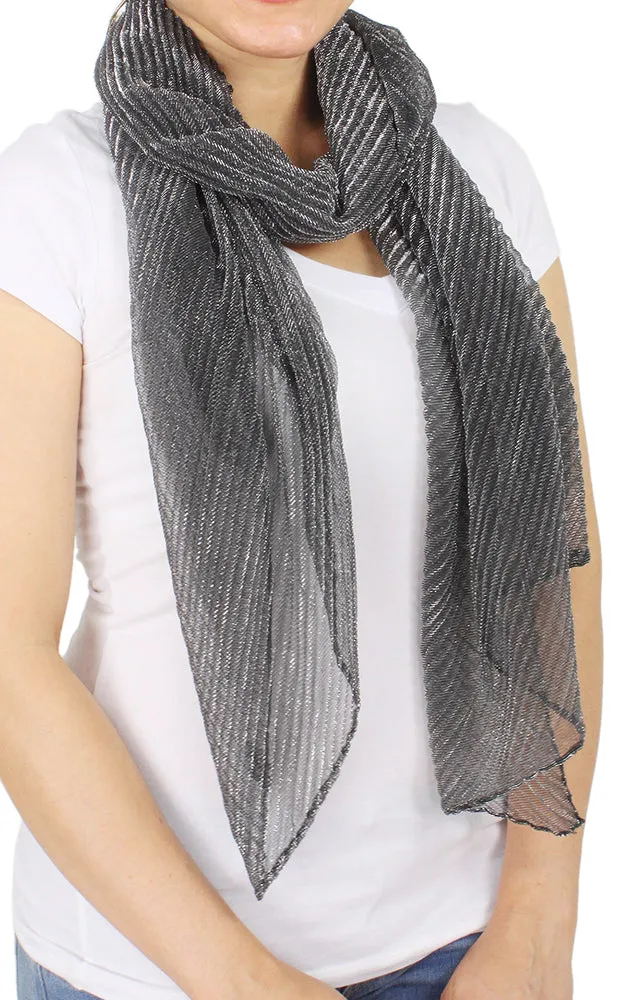 EAS9662 Pleated Lurex Scarf