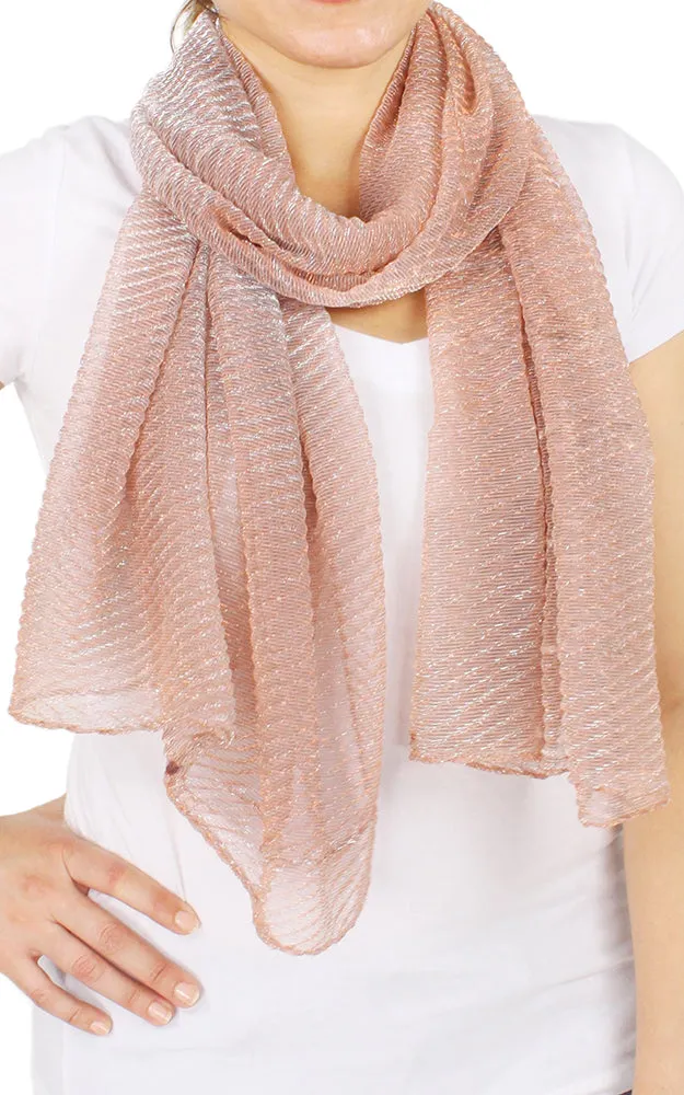 EAS9662 Pleated Lurex Scarf