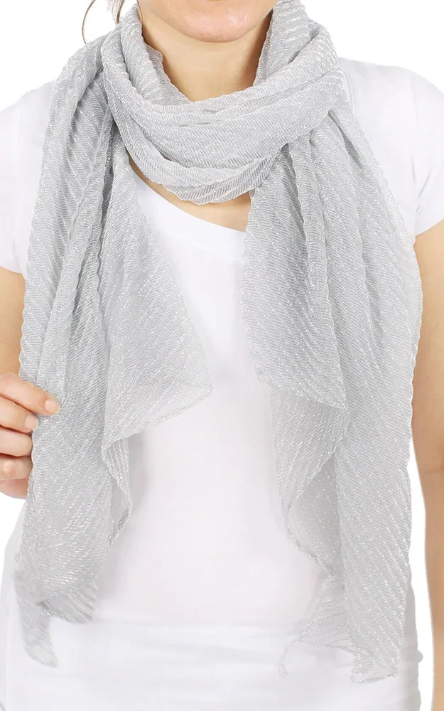 EAS9662 Pleated Lurex Scarf