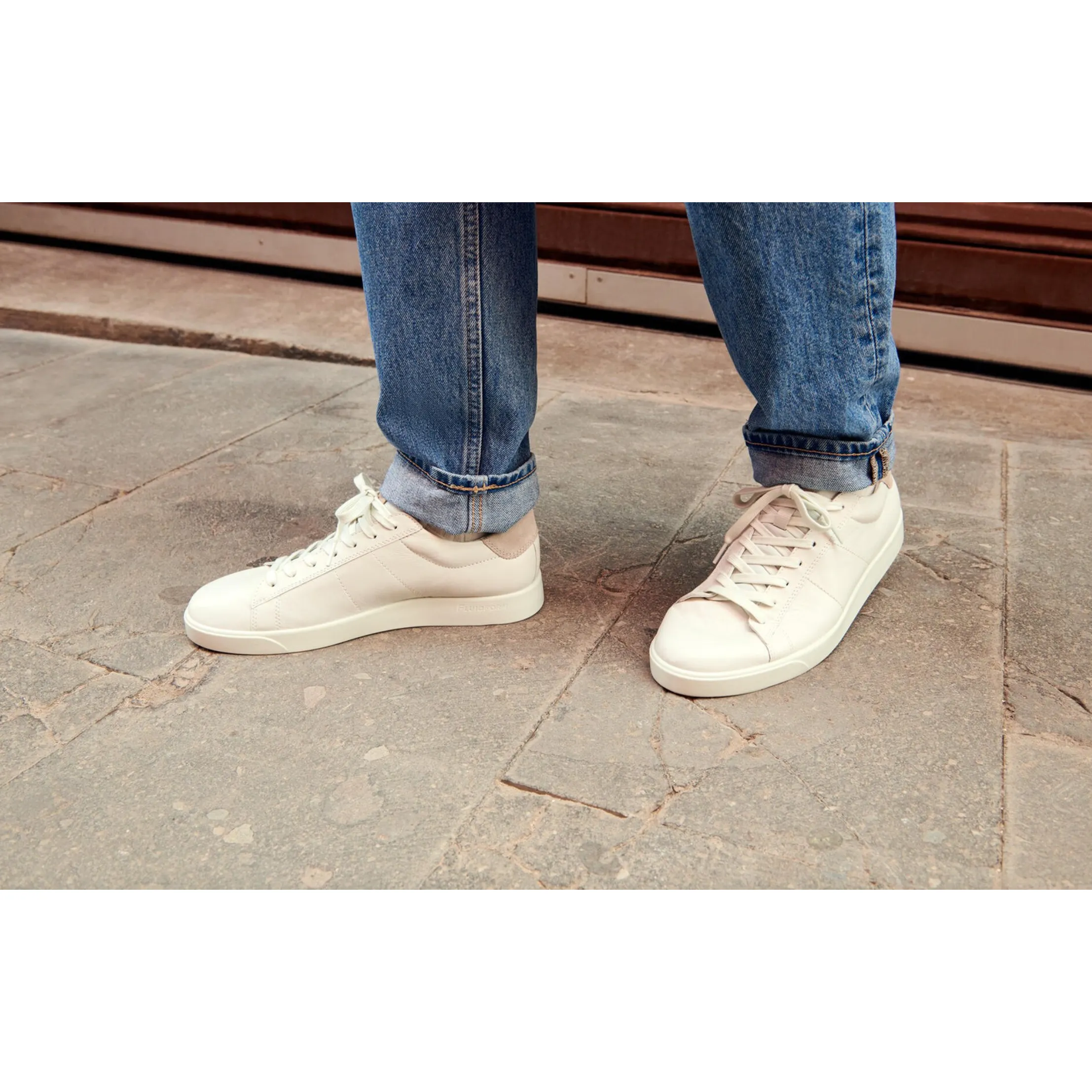 Ecco Men's Street Lite Sneaker in White Gravel